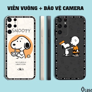 Ốp lưng Samsung S21 Ultra in hình chú chó dễ thương cạnh viền vuông có bảo vệ camera