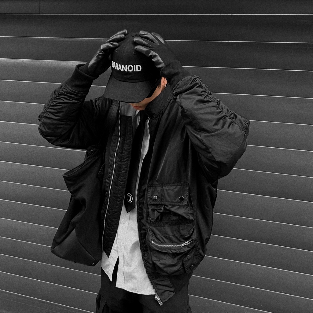 MEDISN - ÁO BOMBER ĐEN CHẦN BÔNG WHITENIGHT V2
