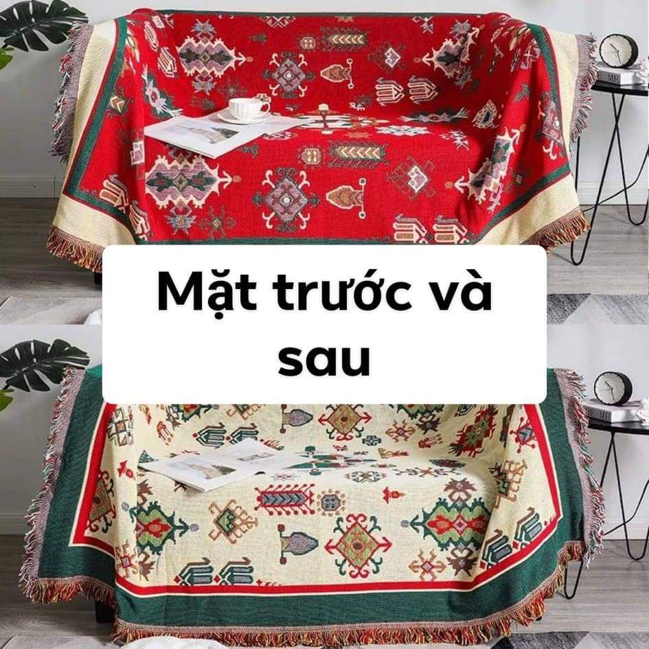 [ẢNH THẬT] Thảm trải sàn thổ cẩm cao cấp 130x180cm, thảm trang trí vintage 2 mặt