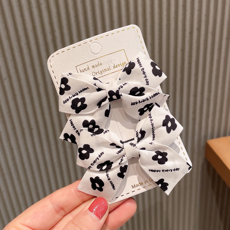 Kẹp Tóc Ruy Băng Họa Tiết Hoa Dễ Thương Dành Cho Bé Gái