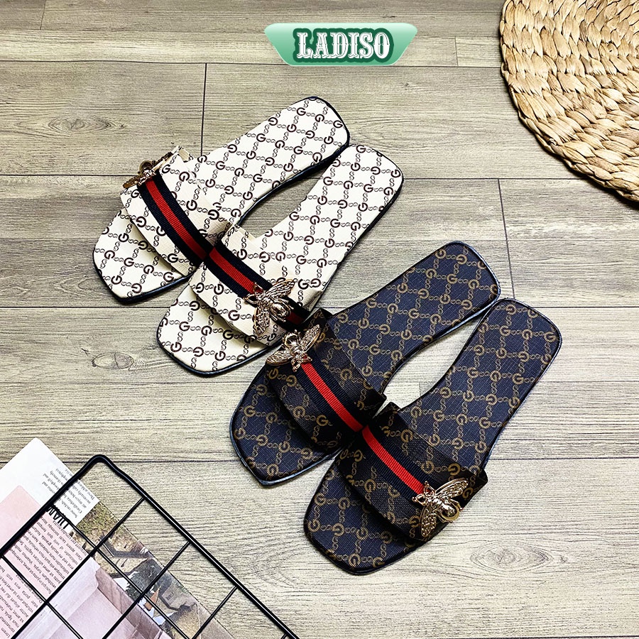 Dép nữ quai ngang LADISO xinh xắn đính hình bướm  dễ thương thiết kế sang chảnh TT404