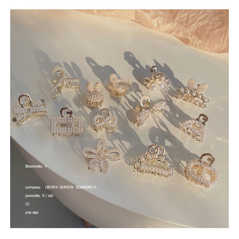 Kẹp Tóc Hình Nơ Đính Ngọc Trai Thời Trang