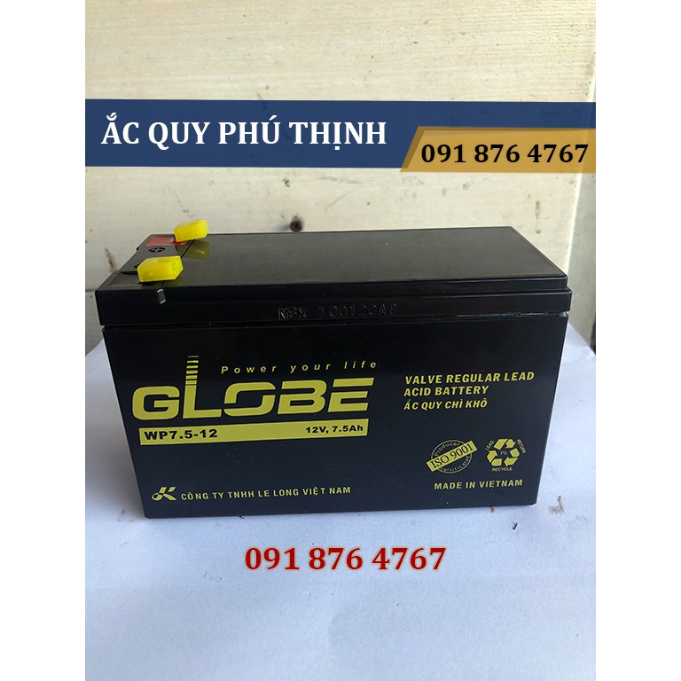 Ắc quy khô dành cho UPS GLOBE 12V- 7.5Ah WP7.5-12
