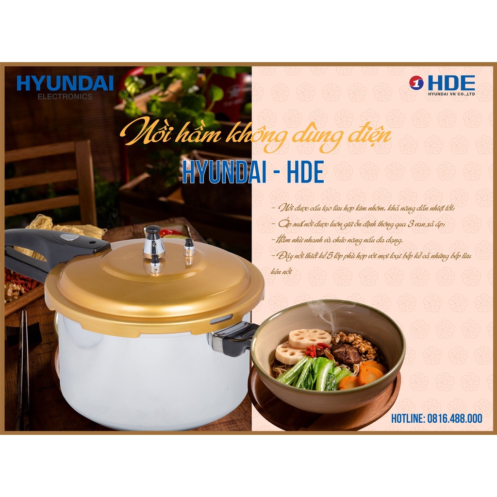 Nồi Áp Suất Inox 304 Huyndai- Dung Tích 7L