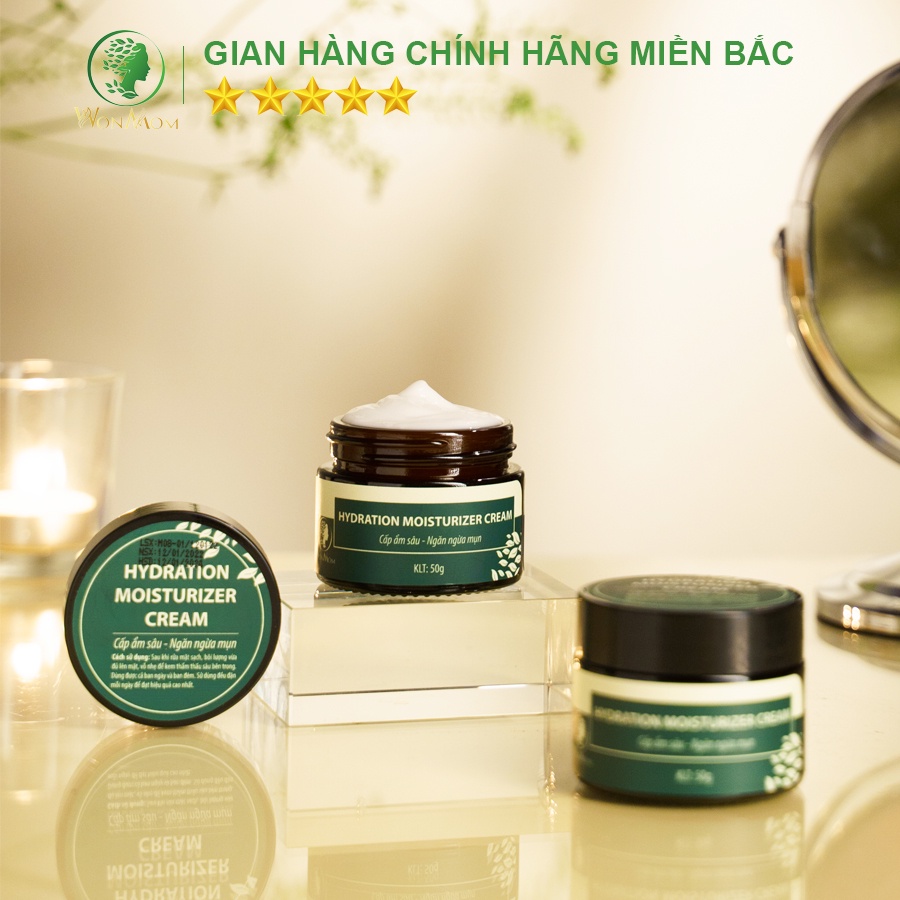 Kem cấp ẩm, dưỡng trắng da và ngăn ngừa mụn Wonmom 50g ( an toàn cho mẹ bầu và trẻ dậy thì )