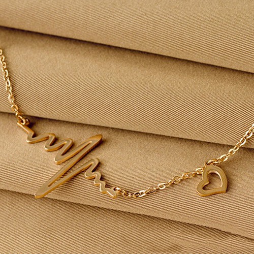 Dây Chuyền Sợi Mắc Xích Mặt Đường Nhịp Tim Cho Nữ