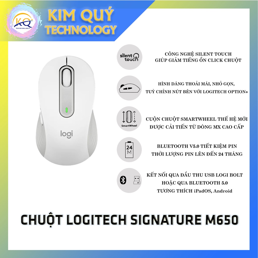 Chuột Không dây Logitech Signature M650 - Hàng chính hãng - BH12TH