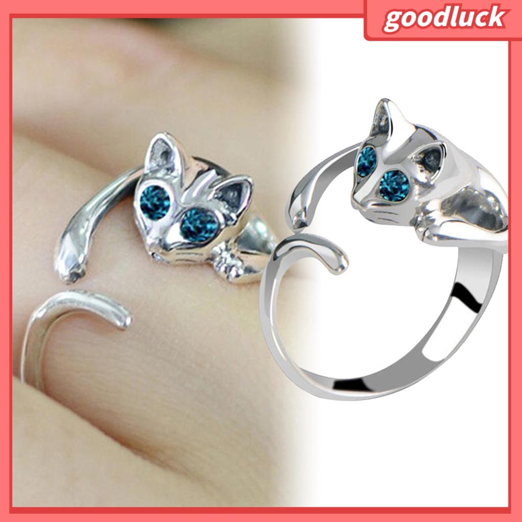 Nhẫn bằng hợp kim hình mèo đáng yêu thời trang cho unisex