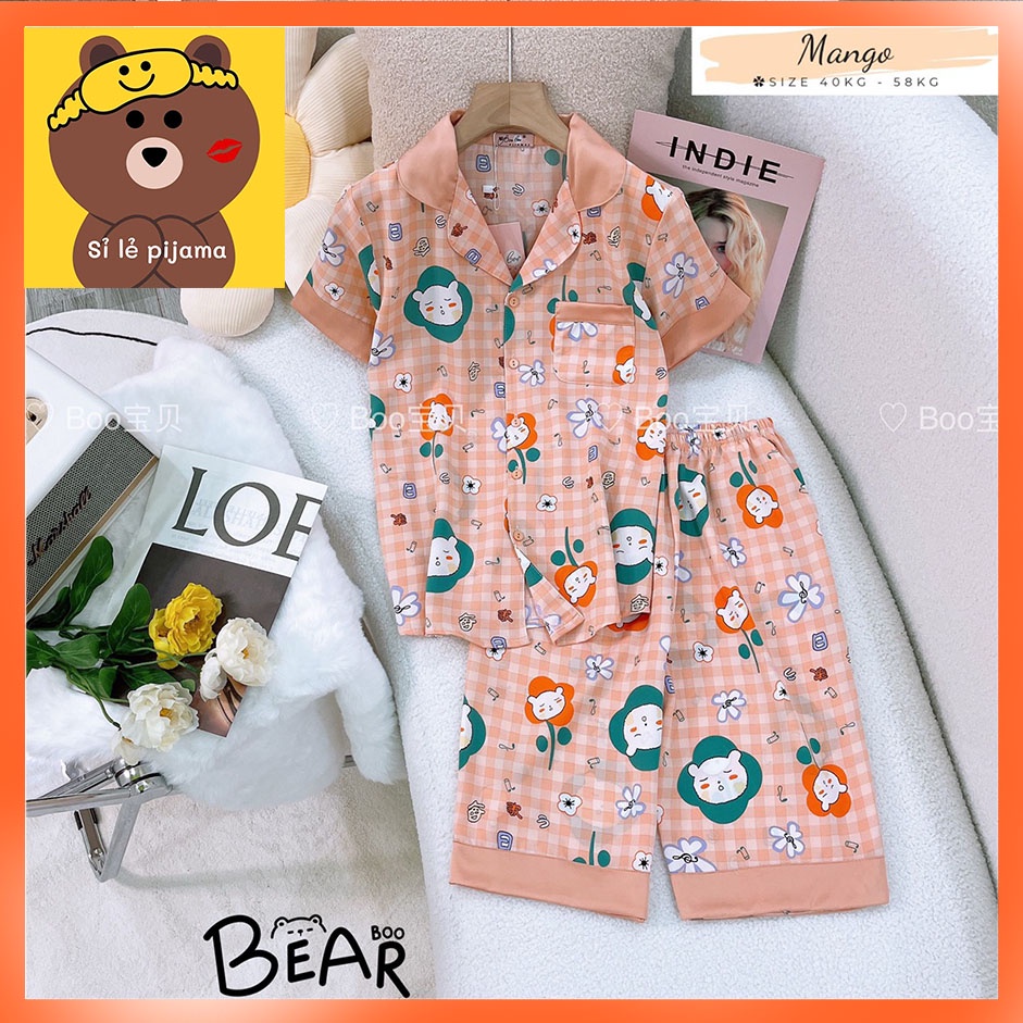 ĐỒ BỘ PIJAMA - LỬNG LỤA MANGO BOO- FORM 40-60KG