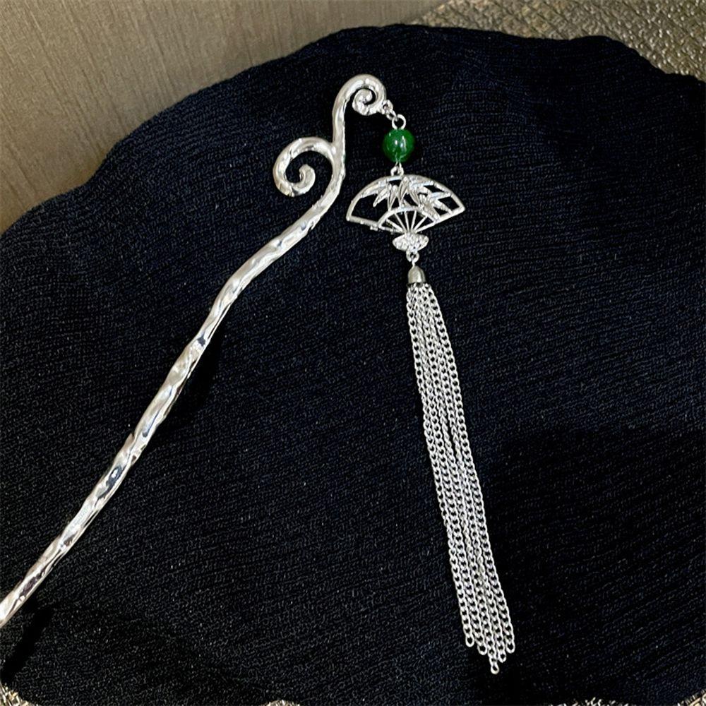 Trâm Cài Tóc Đính Hạt Xanh Lá Phong Cách Trung Hoa Cổ Điển Cho Nữ