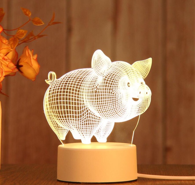 Đèn Ngủ 3D độc đáo - Đèn ngủ Led Xinh - Quà Tặng trang trí ấn tượng