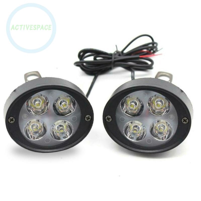 2 Đèn Pha Chống Nước 4 Bóng Led 3000lm 10w Cho Xe Máy