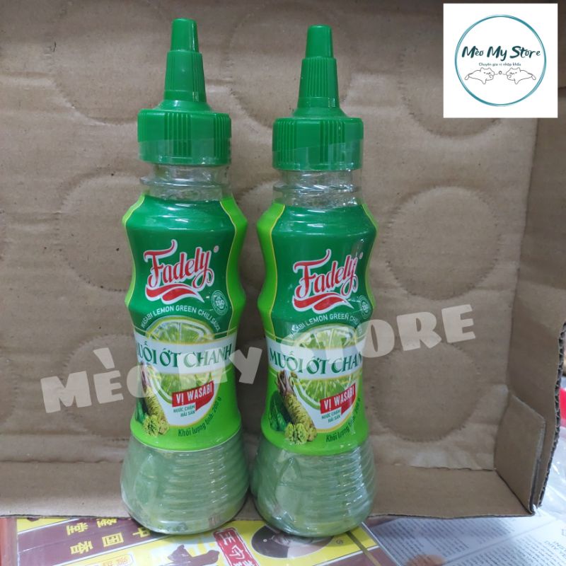 Muối Ớt Chanh Nước Chấm Hải Sản Fadelly chai 200gram vị Wasabi