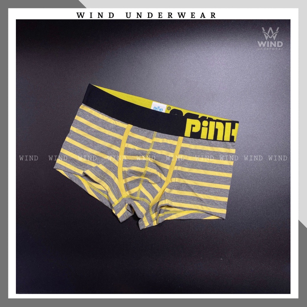 Quần lót nam boxer, quần sịp nam đùi chất vải cotton siêu thấm hút mồ hôi WIND PINK SỌC MỚI