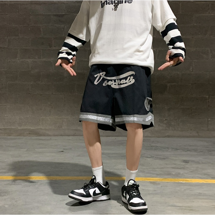 Quần Short Thể Thao Ống Rộng Màu Trơn Thời Trang Cho Nam