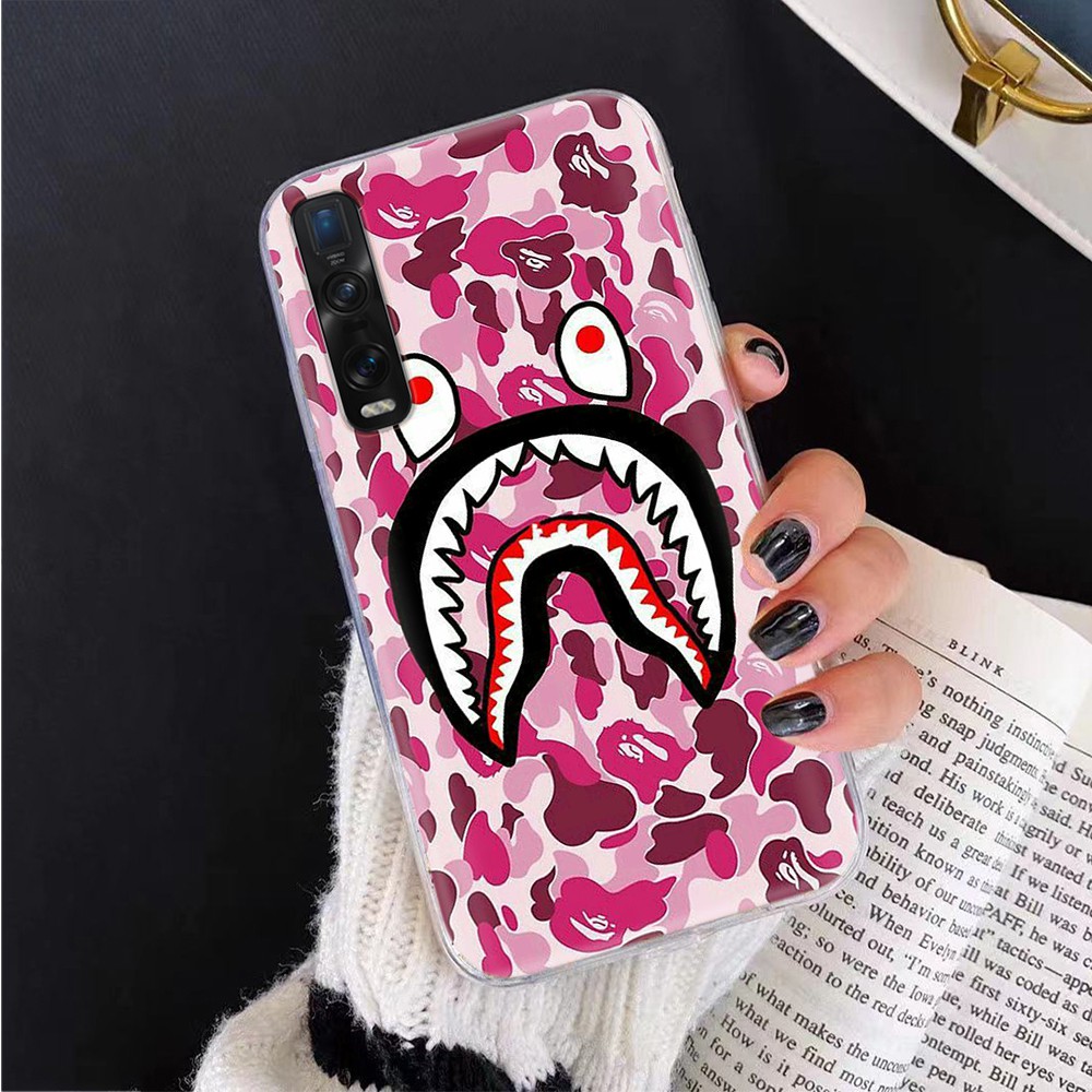 Ốp điện thoại trong suốt hình cá mập Bape thích hợp cho iPhone 8 7 6 6S Plus 5 5S SE