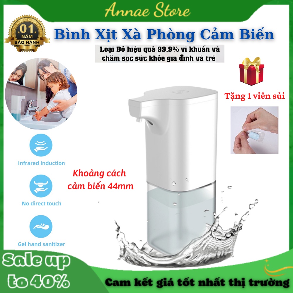 Bình Xịt Xà Phòng Rửa Tay Tự Động Máy Lấy Xà Bông Cảm Biến Hồng Ngoại - Loại Bỏ Vi Khuẩn Chăm Sóc Sức Khỏe Gia Đình Bạn