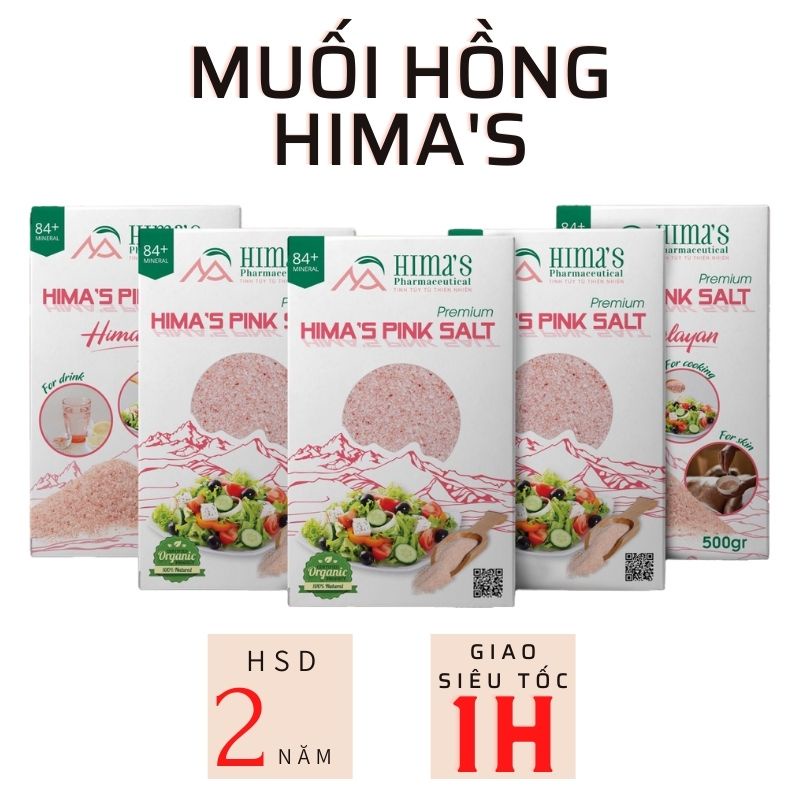 Muối hồng Himalaya hạt mịn 100% Organic dùng để nấu ăn, tẩy tế bào chết