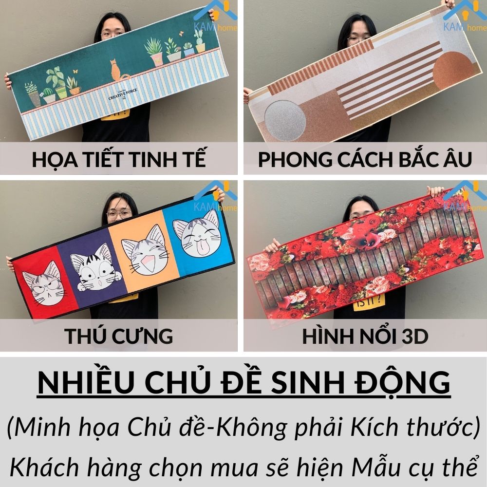 Thảm bếp trải sàn chống trượt ❤️Chọn mẫu❤️Chọn cỡ 120*40cm và 60*40cm lau chùi chân mã 27007