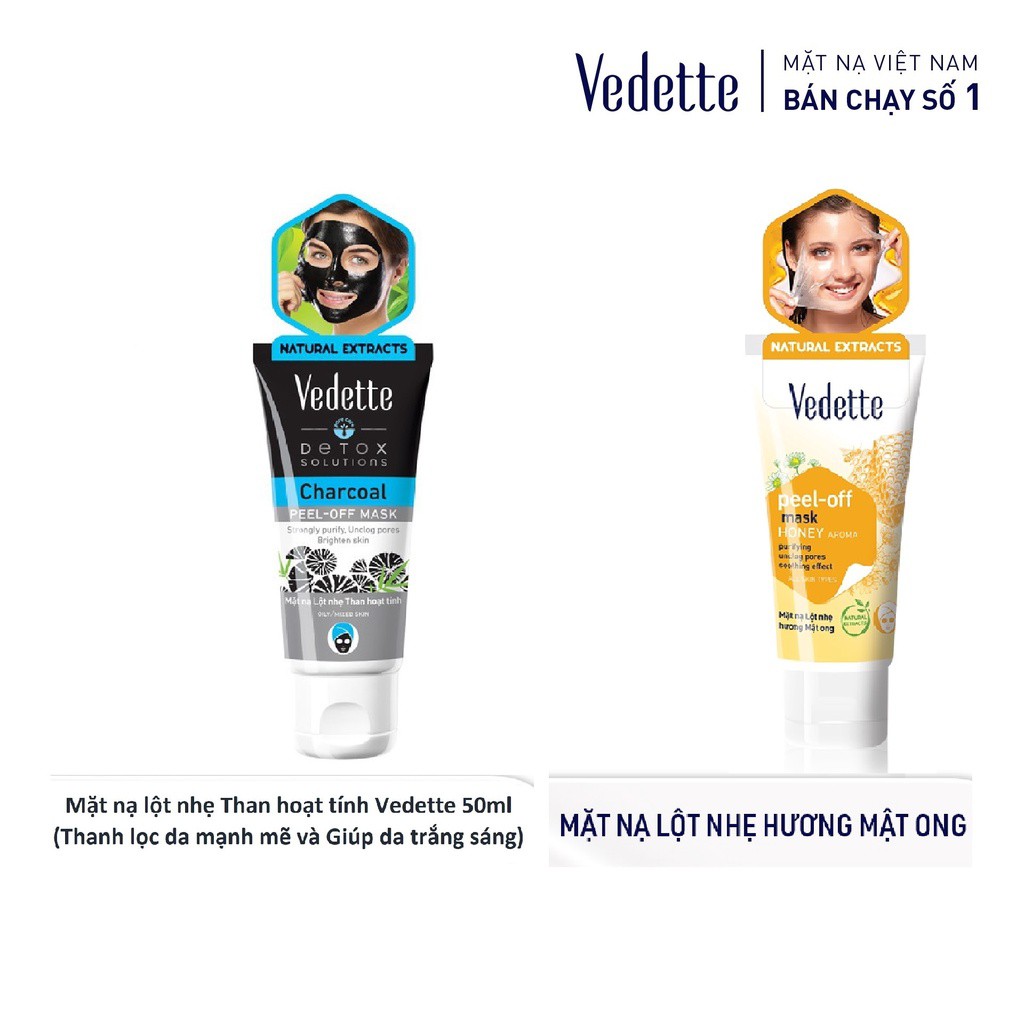 Mặt Nạ Lột Nhẹ 50ml Các Loại VEDETTE - Mịn màng và Dưỡng ẩm lâu dài