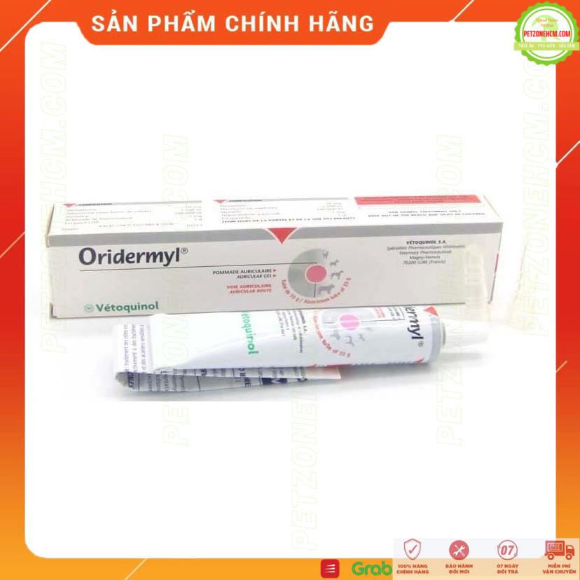 Oridermyl 10g Pháp ngăn viêm tai cho chó mèo ⚜ FREESHIP ⚜ Tuýp bôi viêm tai ngoài - tai giữa - nấm - ký sinh trùng