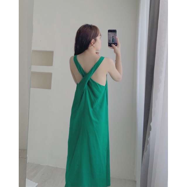 Đầm yếm đũi form suông 540