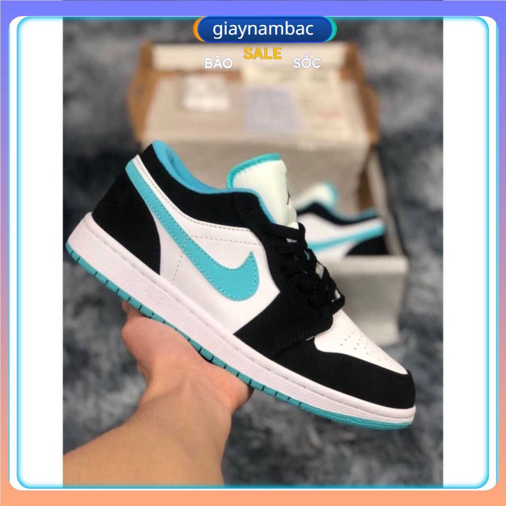 Giày sneaker Jordan Xanh Ngọc cổ thấp, Giày JD Jordan 1 low Nam Nữ Thời Trang Full Box Bill - Yabi_boutique