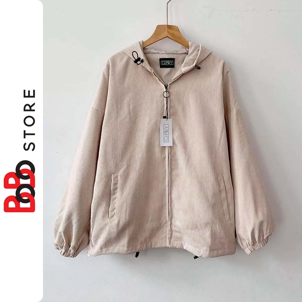 Áo khoác nhung tăm form rộng Ulzza phong cách Hàn Quốc - BoBo Store
