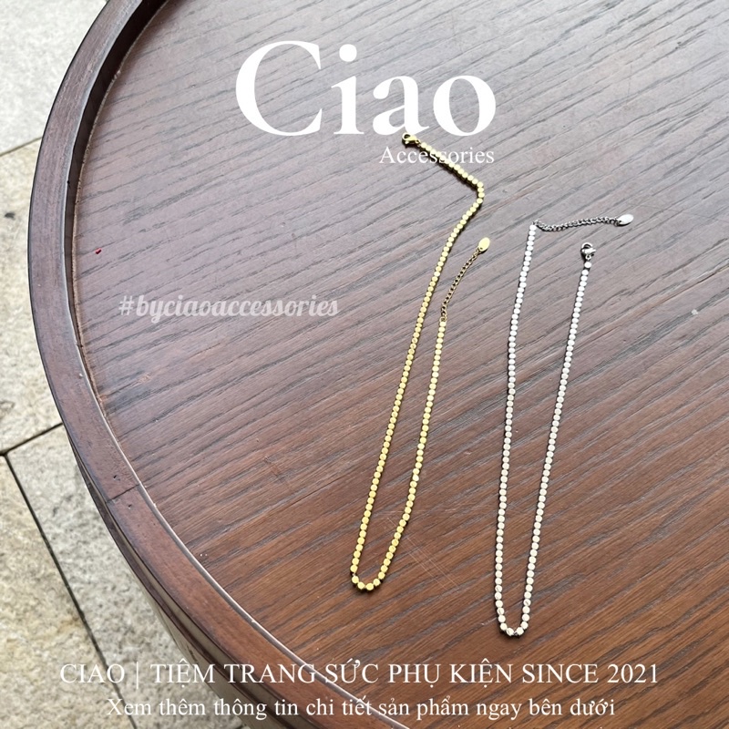 [HOẢ TỐC 1H] Dây chuyền/ Vòng cổ titan không gỉ thiết kế đính charm vuông trendy Olwen Ciao