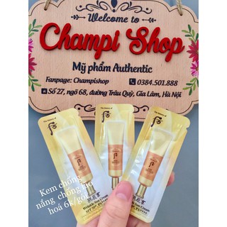 KEM CHỐNG NẮNG WHOO VÀNG CHỐNG LÕA HÓA WHOO JIN HEA YOON SUN WRINKLE SUN DẠNG GÓI 1ML