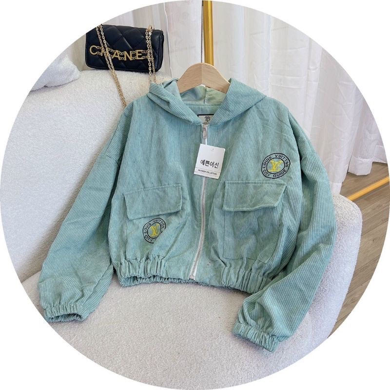 Áo khoác nhung tâm from lững thêu hoa xinh  50-78kg