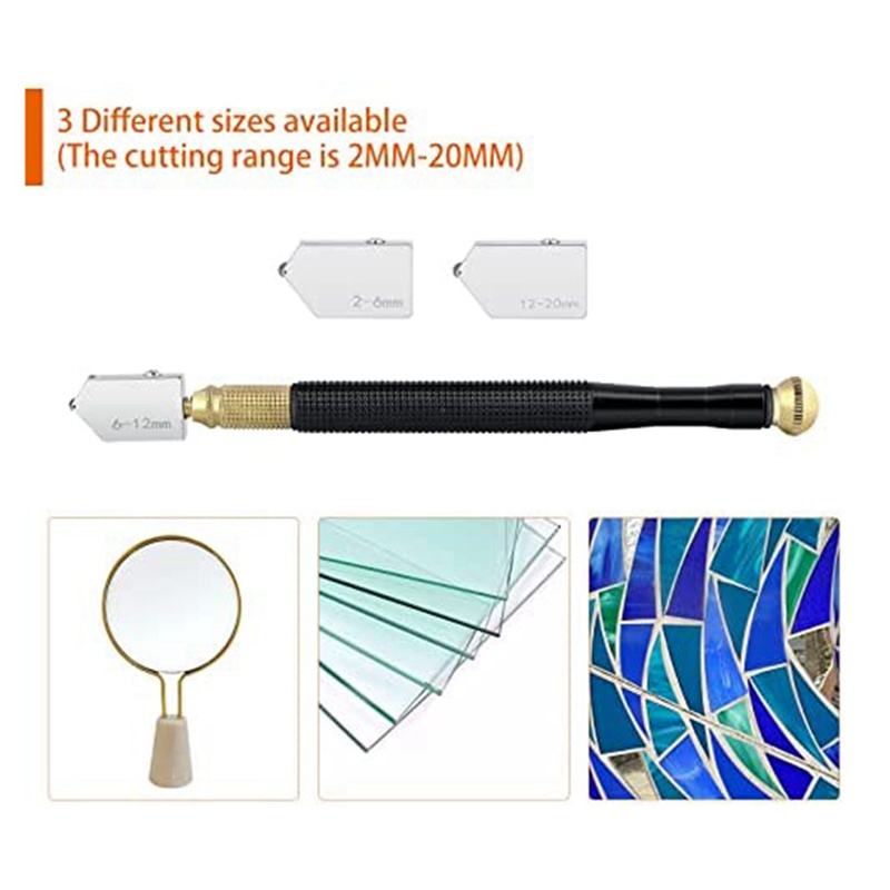 Bộ Dụng Cụ Cắt Kính Bằng Hợp Kim 2mm-20mm Có Tay Cầm Tiện Lợi