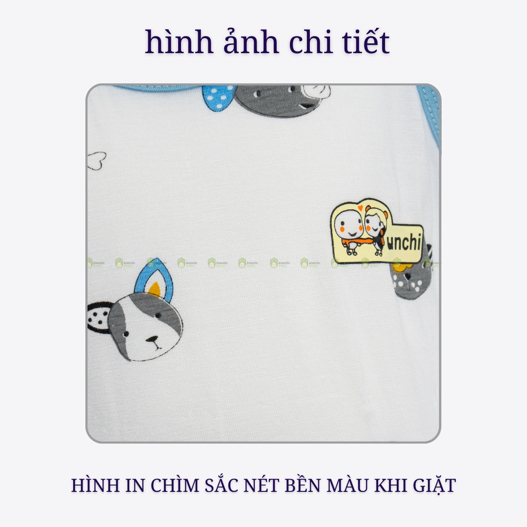 Bộ Ba Lỗ Bé Gái, Bé Trai UNCHI Vải Thun Lạnh Hoạ Tiết Động Vật Cổ Viền, Quần Áo Sơ Sinh Hè Thoáng Mát UN3LO2201