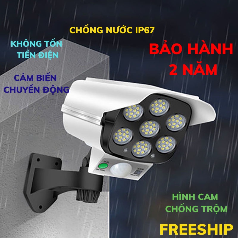 Đèn LED Ngoài Trời Chống Trộm Chống Nước Đèn Năng Lượng Mặt Trời Asaki