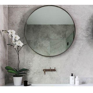 Gương tròn viền thép tĩnh điện giá xưởng