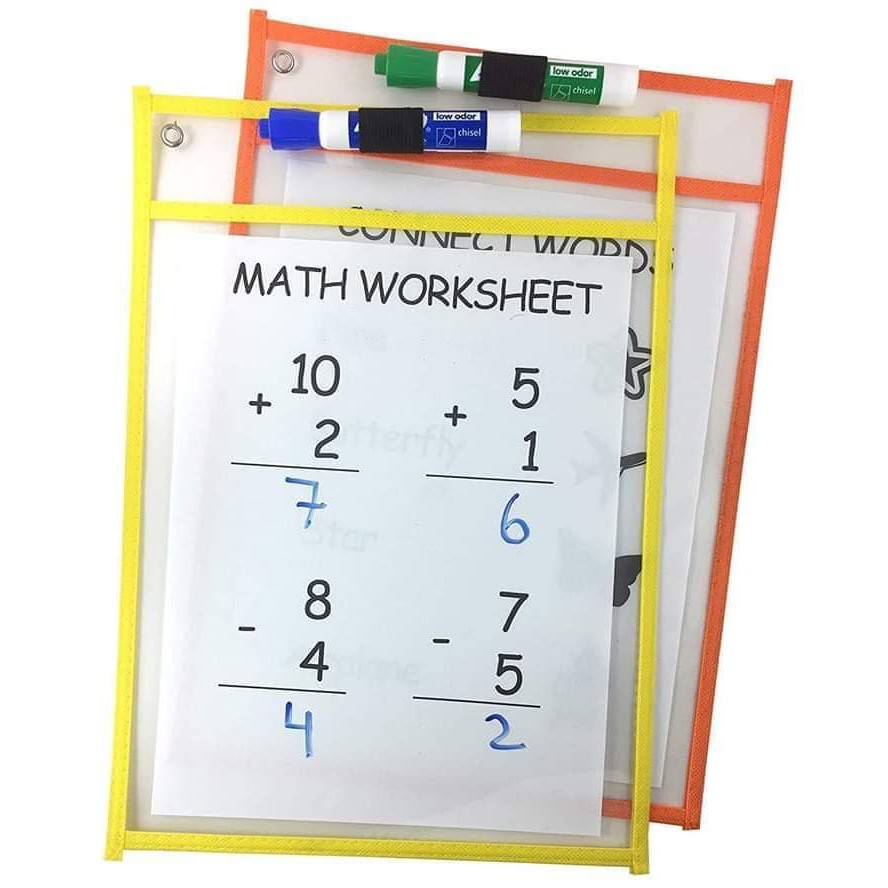 TÚI VIẾT XOÁ TIỆN DỤNG KHỔ A4 - DRY ERASE POCKET (màu ngẫu nhiên)