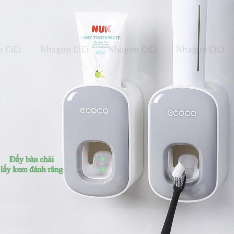 Bộ nhả kem đánh răng đơn cao cấp Ecoco ⚡FREE SHIP⚡  nhỏ gọn, tiện lợi treo nhà tắm [MH65]