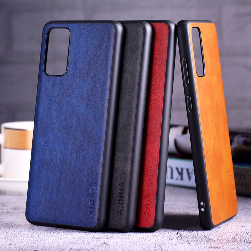 Ốp Điện Thoại tpu + pc Phối Da pu Kiểu Doanh Nhân Cho samsung galaxy s20 plus ultra s10 s10e 5g note 10 lite