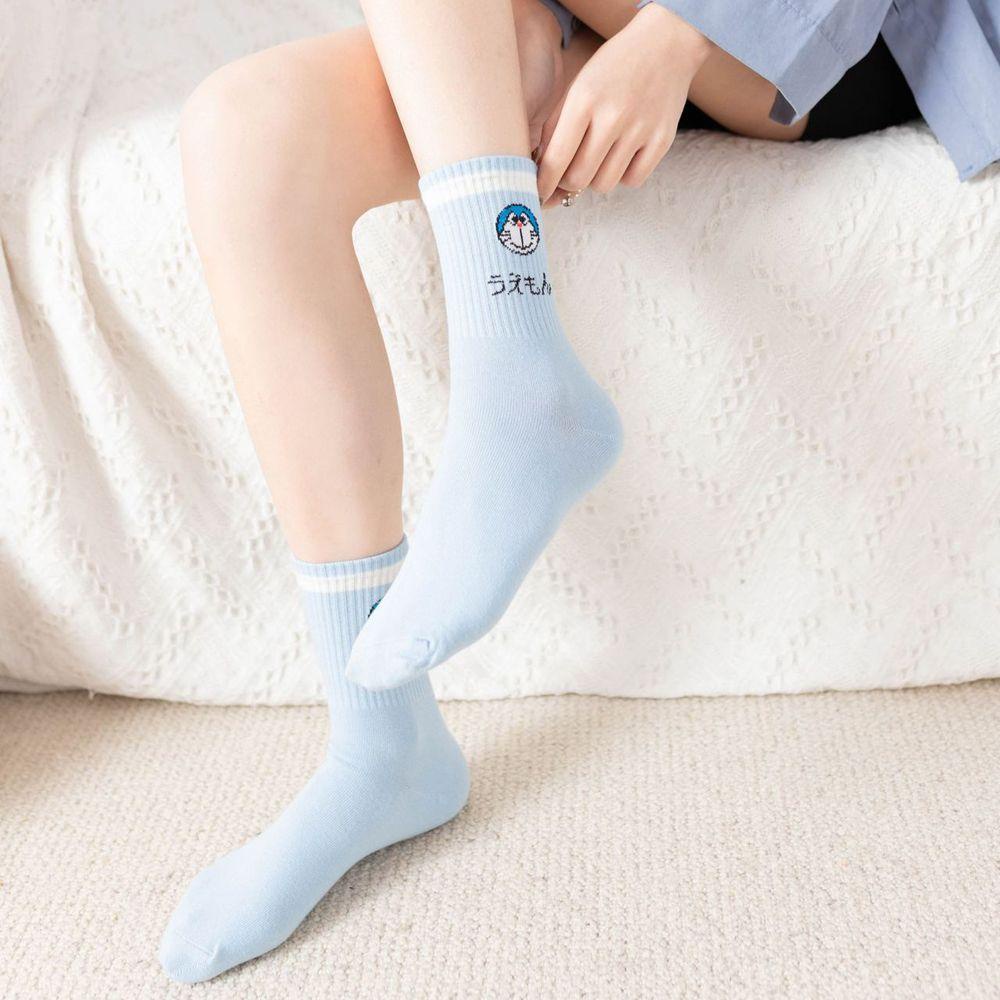 Vớ Cotton Cổ Trung Họa Tiết Mèo Hoạt Hình Dễ Thương Thời Trang Cho Nữ