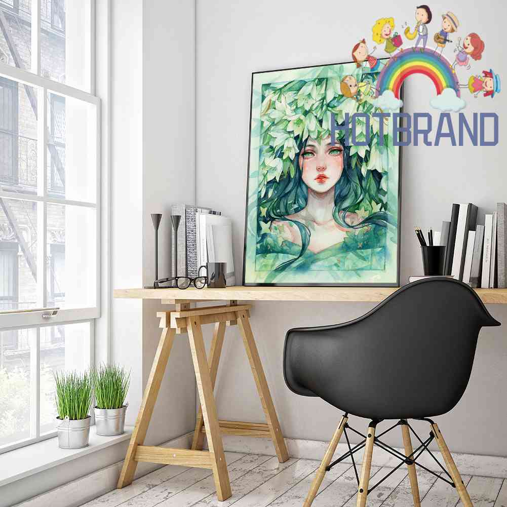 Bộ Tranh Thêu Chữ Thập 11CT DIY Hình Cô Gái Và Hoa Đầy Đủ