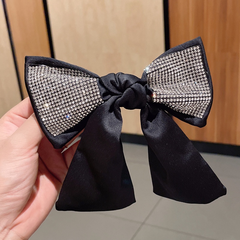 Dây buộc tóc/kẹp hình nơ đính đá lấp lánh phong cách hàn quốc cho nữ