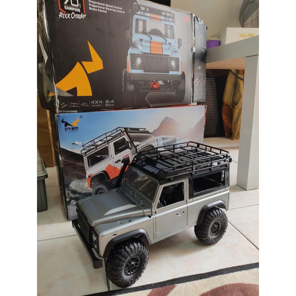 xe Jeep địa hình MN99S 1:12 2.4Ghz 4WD Mô hình xe ô t0ô bán tải RC Leo trèo 2 cầu màu xám Nâng cấp xe đèn Led  MN99, D90