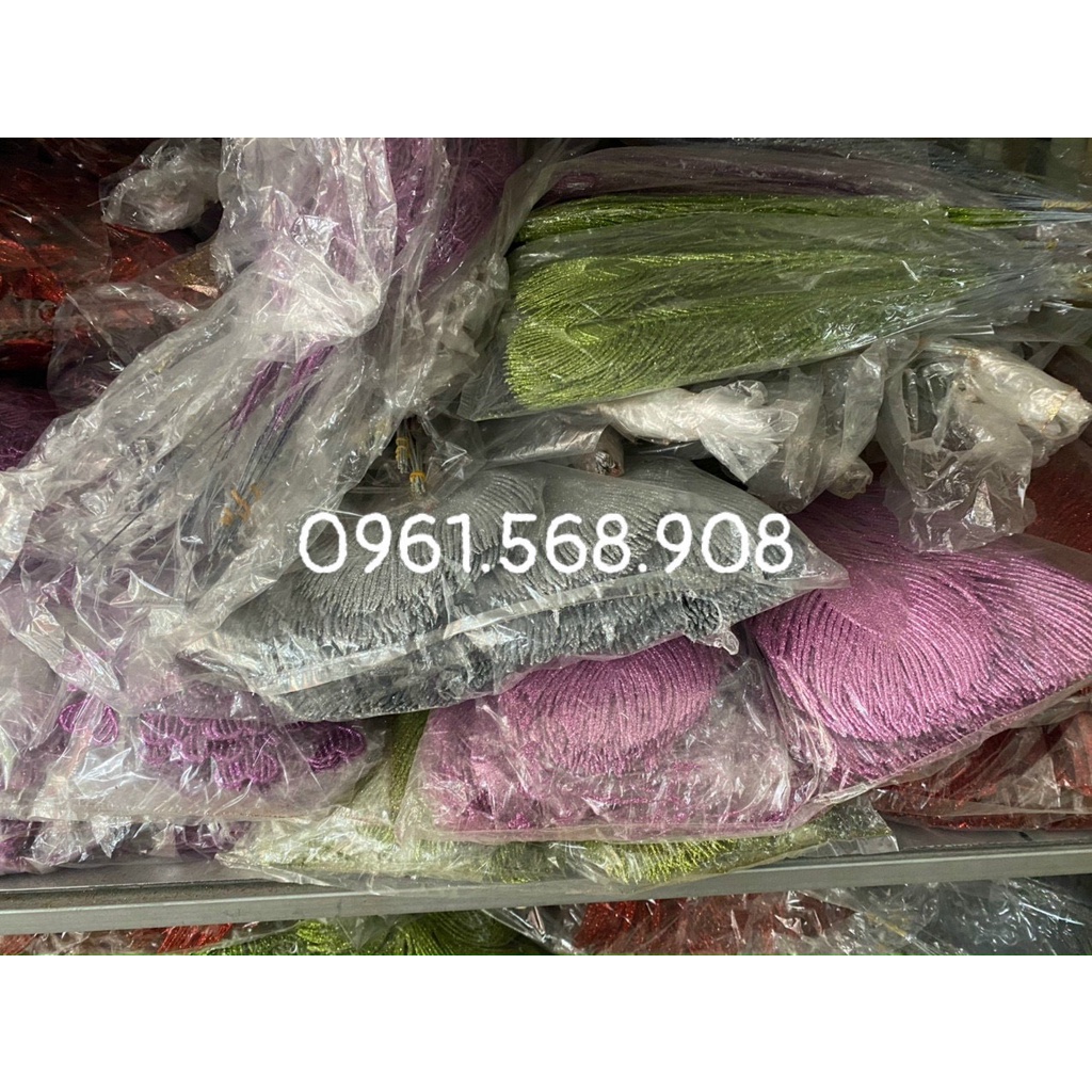 Cành đuôi công đại phủ nhũ, kim tuyến trang trí oản tài lộc, tháp bánh, tháp nước | Phụ kiện trang trí