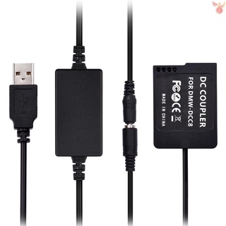 Bộ chuyển đổi nguồn USB DC Coupler DMW-DCC8 pin giả DMW-BLC12 tương thích Panasonic Lumix DMC-FZ200 FZ300 G7 DMW-AC8 AC