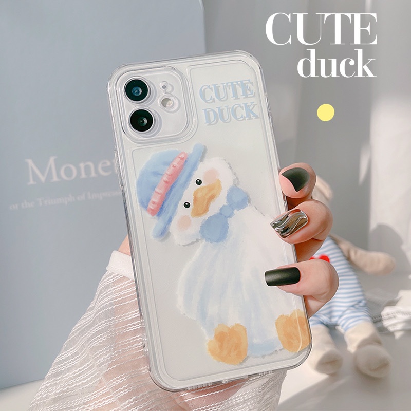 Ốp Điện Thoại Họa Tiết Vịt Dễ Thương Dành Cho IPhone 13 Pro Max 12 11 7 Plus X XR Xs Max