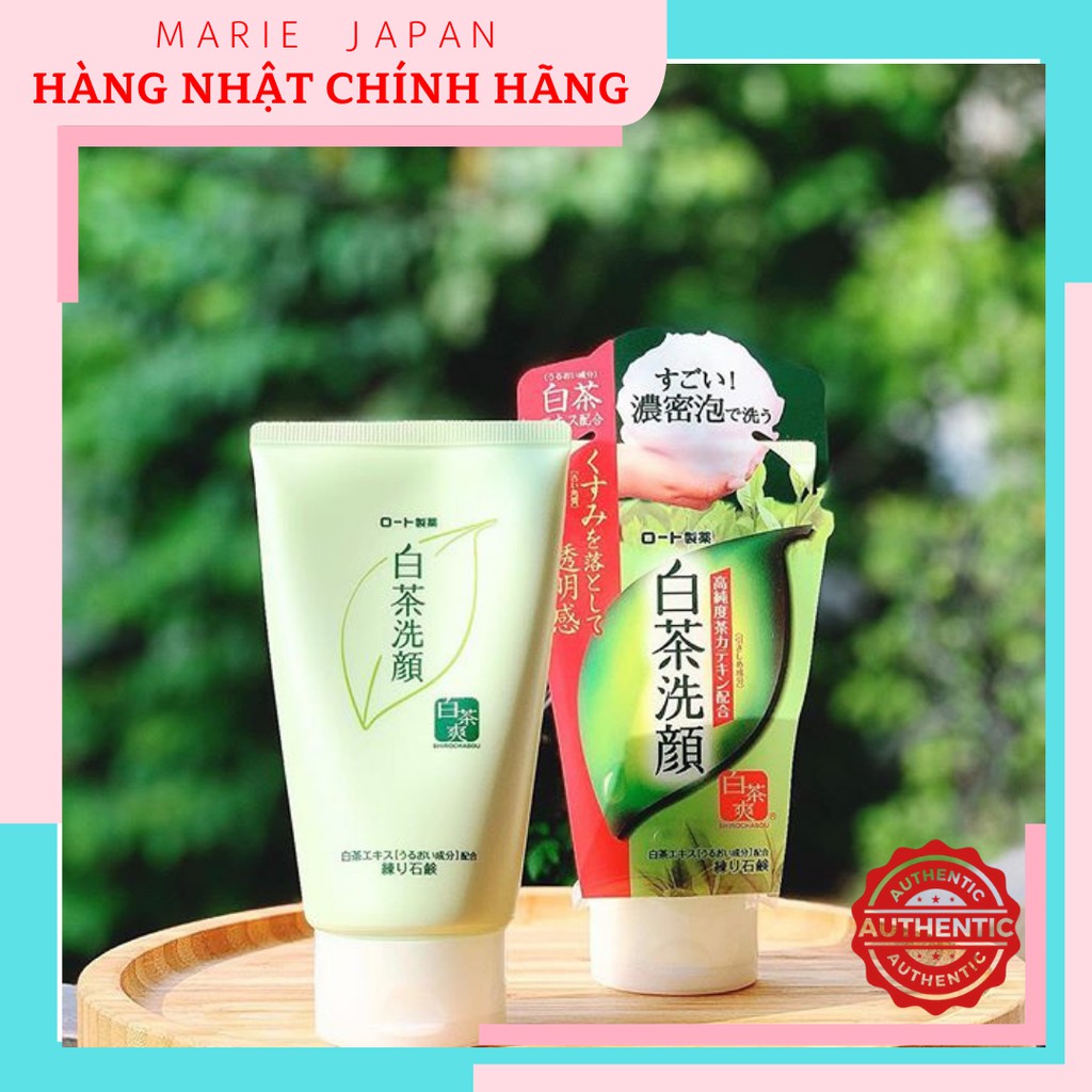 Sữa rửa mặt trà xanh Rohto Shirochasou Green Tea Foam 120g Nhật Bản