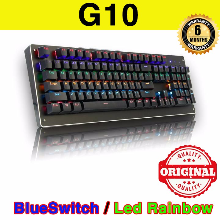 Bàn phím cơ G10 hàng nội địa - Phím cơ G10 BlueSwitch Led Rainbow