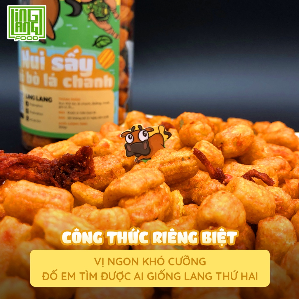 Nui sấy khô bò lá chanh hũ 300g Ling Lang Food