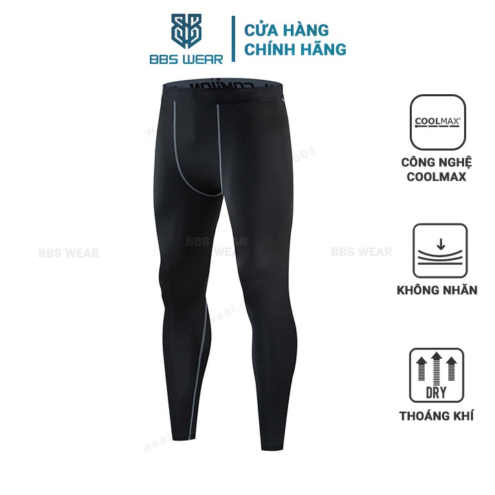 Quần giữ nhiệt nam PRO COMBAT legging bó thể thao chuyên GYM đen gân xám