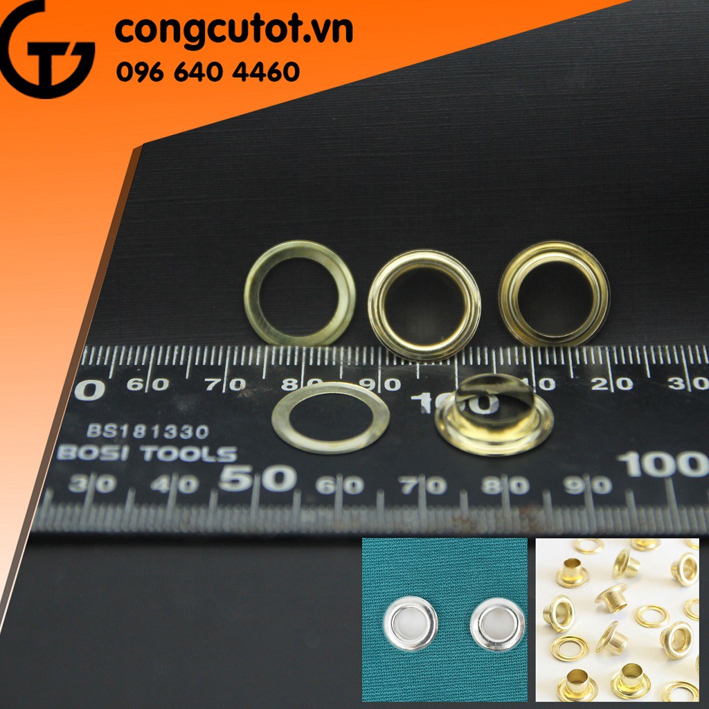 Mắt cáo 10mm vàng túi 100 cặp chuyên bấm bạt